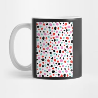 Polka dots pattern, Pink, Red, Black, Blue, Dots, Pattern, Fashion print, Funny art, Modern art, Wall art, Print, Minimalistic, Modern, Humor Mug